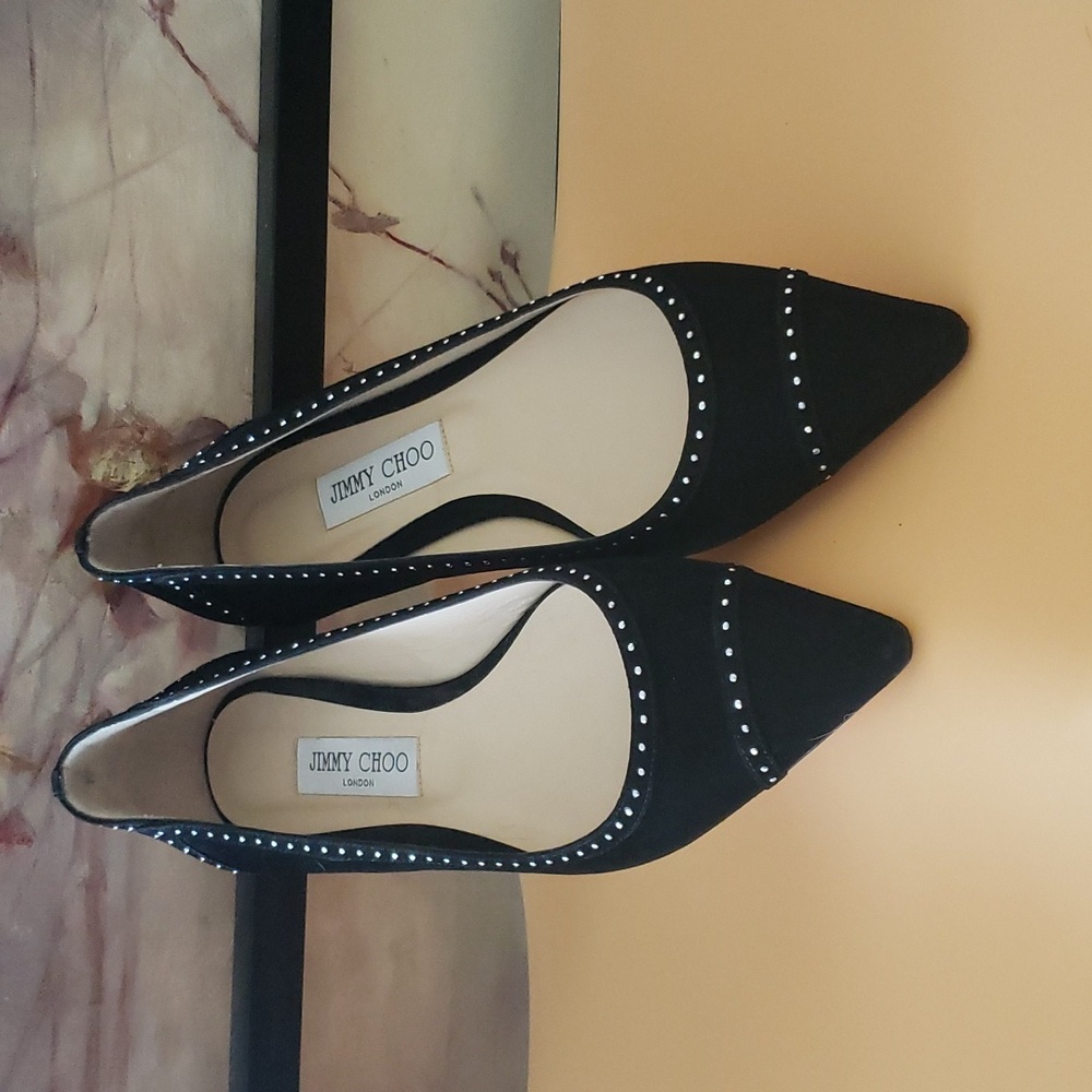 Jimmy Choo suede studded flats